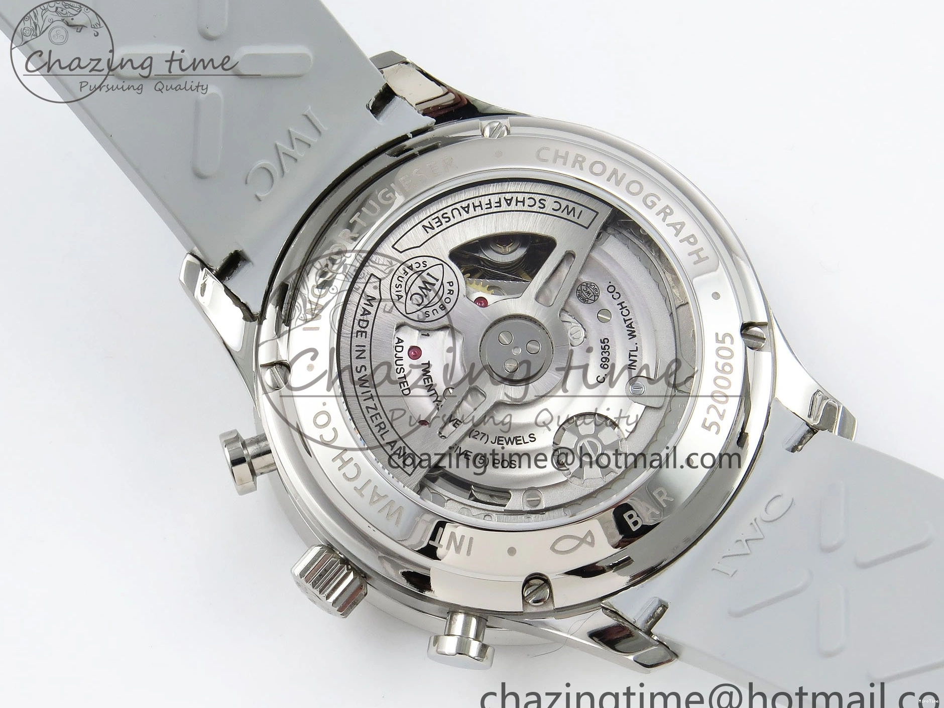 MIROTIME 0212 Portuguese Chrono IW3716 Z+F 1:1 Best Edition White Dial on Gray Rubber Strap A WrinkleFree 7014